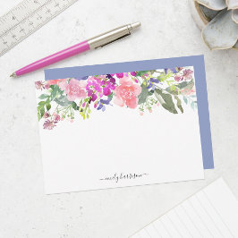 Personlig Elegant Akvarell Blommig Brevkort Anteckningskort