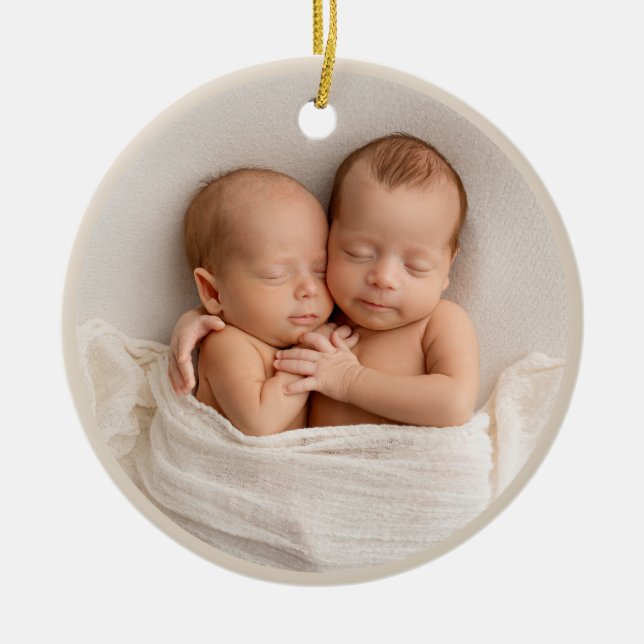 Personlig Elegant Baby första jul Julgransprydnad Keramik (Framsidan)