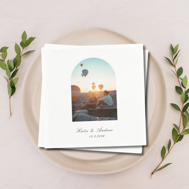 Personlig Elegant Båge Bröllops Cocktailtimme Pappersservett (Personalized Elegant Arch Wedding Cocktail Hour Napkins
)
