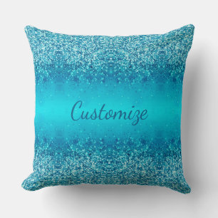 Personlig Elegant Blå frost Gnistra Pillow Kudde