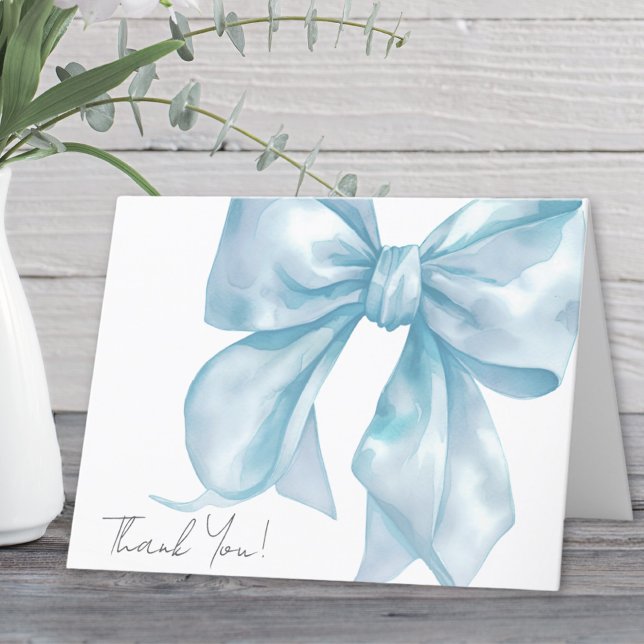 Personlig Elegant Blå Slinga Tackarbrev Tack Kort (Personalized Elegant Blue Bow Thank You )