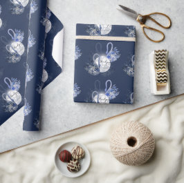 Personlig Elegant Blå Svanar Presentpapper
