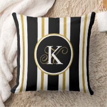 Personlig Elegant Black & Guld Rand Monogram