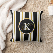 Personlig Elegant Black & Guld Rand Monogram