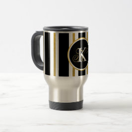 Personlig Elegant Black & Guld Rand Monogram Resemugg