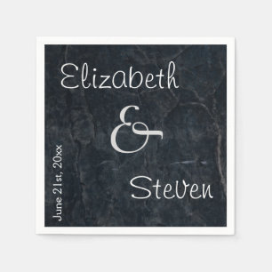 Personlig Elegant Black Stone Struktur Pappersservett