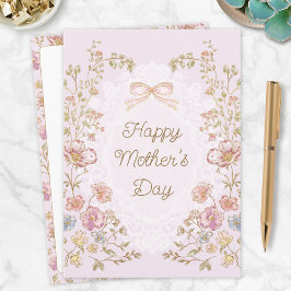 Personlig Elegant Blommig Grattis På Mors Dag Kort