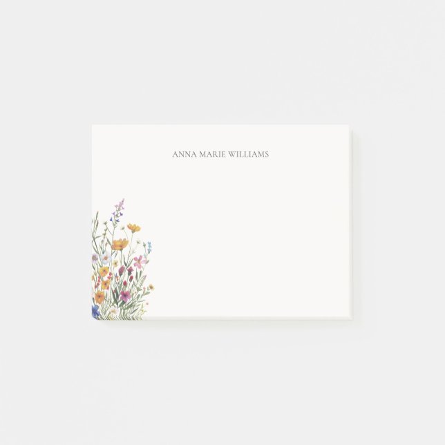 Personlig Elegant Blommig  Post-it Block (Framsida)