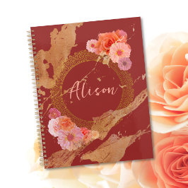 Personlig Elegant Blommigt Damask Golden Ram