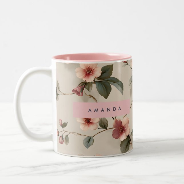 Personlig Elegant  Blommigt Vine Stil Två-Tonad Mugg (Vänster)