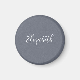Personlig Elegant Blue Grått Linen Magnet
