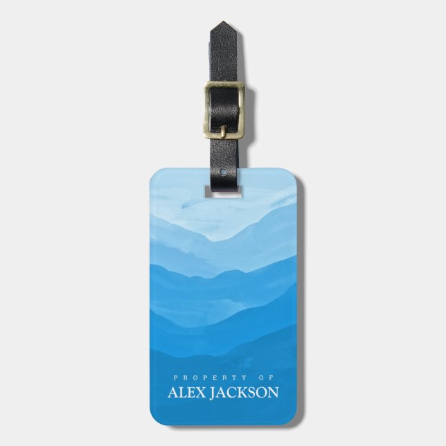 Personlig Elegant Blue Outdoor Luggage Tag Bagagebricka (Vertikal Framsida)