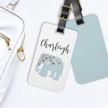 Personlig Elegant Blue Paisley Elephant