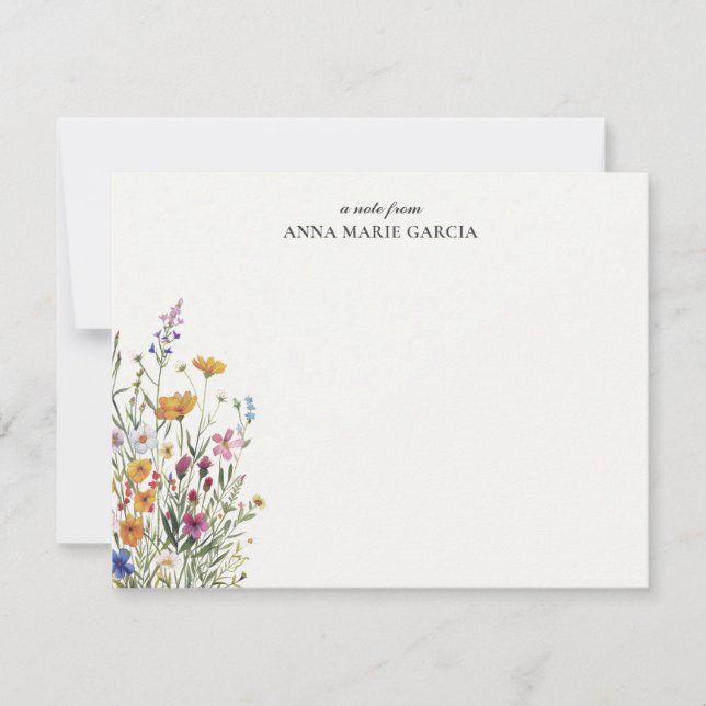 Personlig Elegant Boho Blommig Vykort (Framsida)