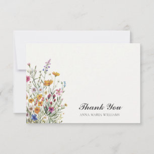 Personlig Elegant Boho Chic Blomma Tack Kort