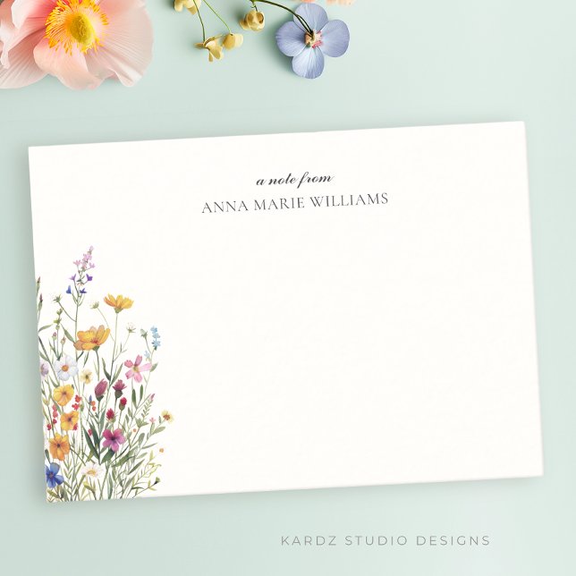 Personlig Elegant Boho Chic Brevkort Anteckningskort (Personalize stationery, floral notecards. Please note that cropping may result in some sizes.)