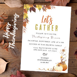 Personlig Elegant Botanisk Thanksgiving Inbjudningar