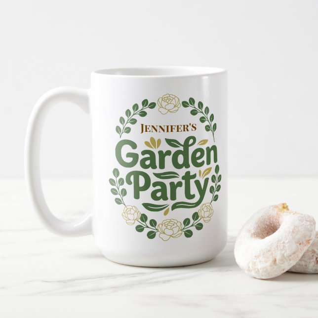 Personlig Elegant Botanisk Trädgårdsfestkrans Kaffemugg (Med munk)