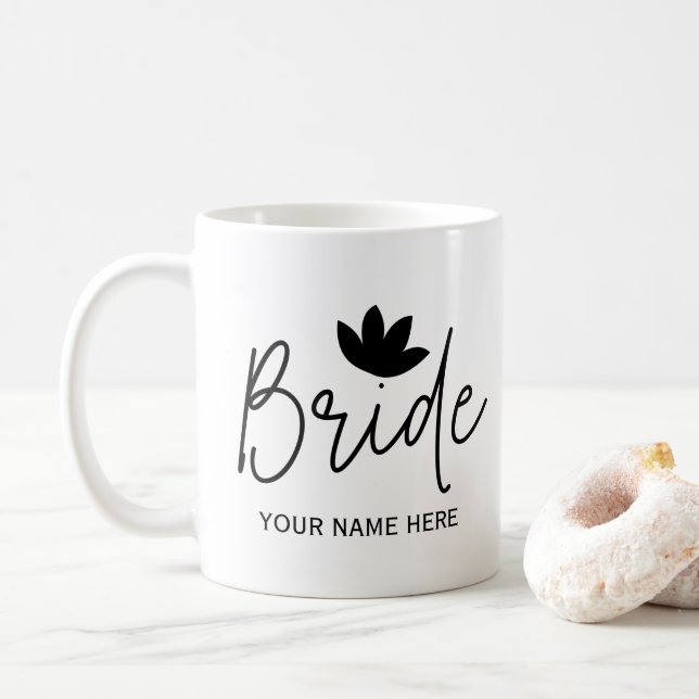 Personlig Elegant Bride Bröllop Kaffemugg (Med munk)