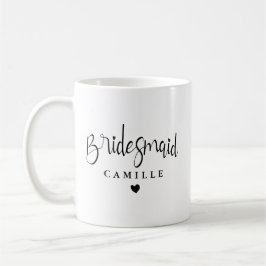 Personlig Elegant Bridesmaid Bröllop Kaffemugg