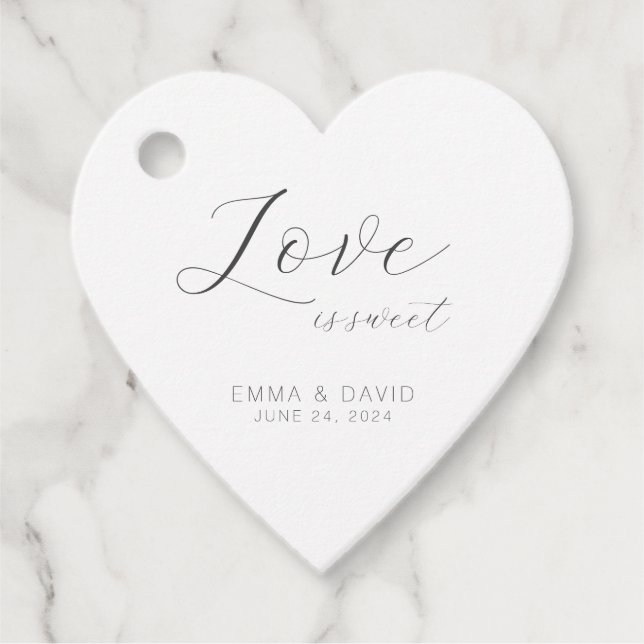 Personlig Elegant bröllop Hjärtformade Gåvor Etiketter (Framsida)