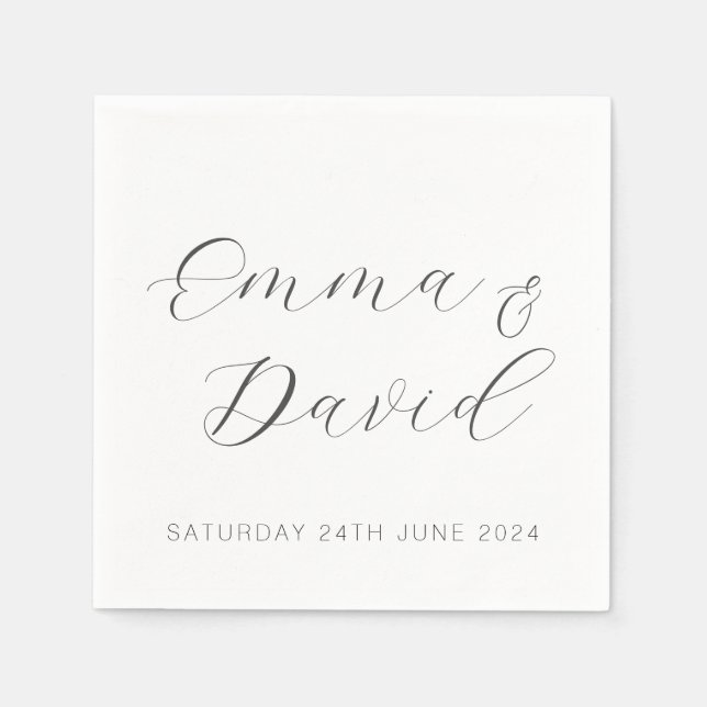 Personlig Elegant bröllop Pappersservett (Framsidan)