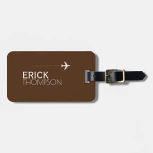 Personlig & Elegant Brunt bagagetagg Bagagebricka