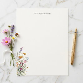 Personlig Elegant Chic Blommig Brevpapper