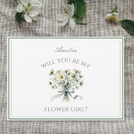 Personlig Elegant Chic Daisy Bow Flower Girl Kort