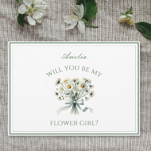 Personlig Elegant Chic Daisy Bow Flower Girl Kort