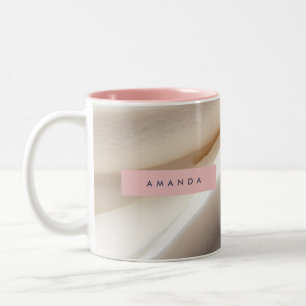 Personlig Elegant Cream Swirl-minimalistisk Två-Tonad Mugg