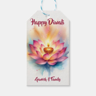 Personlig Elegant Diwali Diya Presentetikett