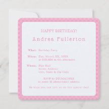 Personlig Elegant Enkel Födelsedagsfest för Rosa