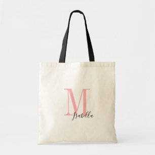 Personlig elegant enkel namn och monogram tygkasse