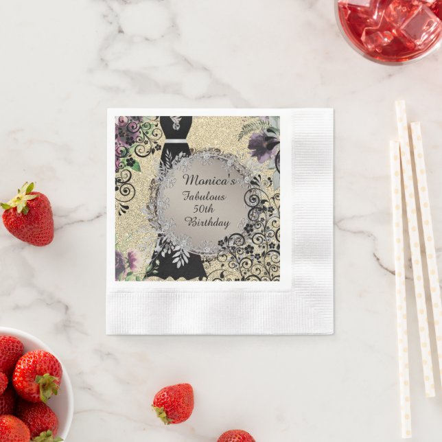 Personlig Elegant Fabulous 50:e födelsedagen Pappersservett (Insitu)