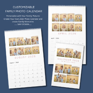 Personlig Elegant Familjeminne Väggkalender Kalender