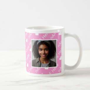 Personlig Elegant Foto Newspaper Stil Rosa Kaffemugg