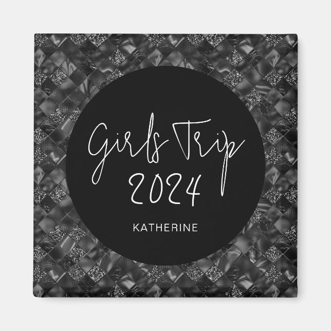 Personlig Elegant Girls Resa Faux Glitter Foil Magnet (Framsidan)