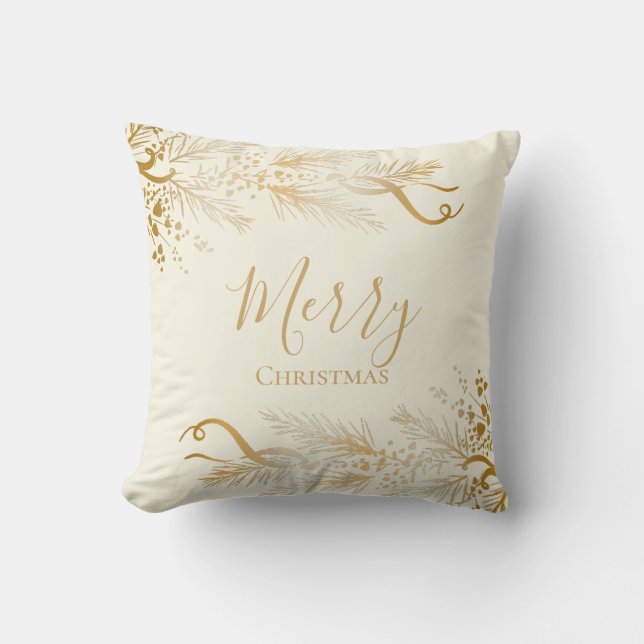 Personlig Elegant Golden Unique God jul Kudde (Framsida)
