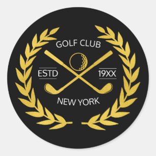 Personlig Elegant Golf Klubb Guld Utandning av uta Runt Klistermärke