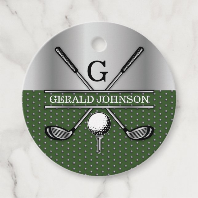 Personlig Elegant Golfmonogramlogotyp Gåvor Etiketter (Framsida)