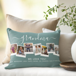Personlig Elegant Grandma Photo Collage Lumbarkudde