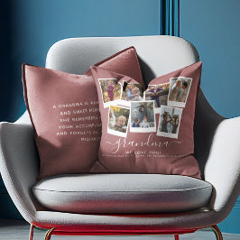 Personlig Elegant Grandma Quote & Photo Collage Kudde