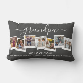 Personlig Elegant Grandpa Photo Collage Grått Lumbarkudde