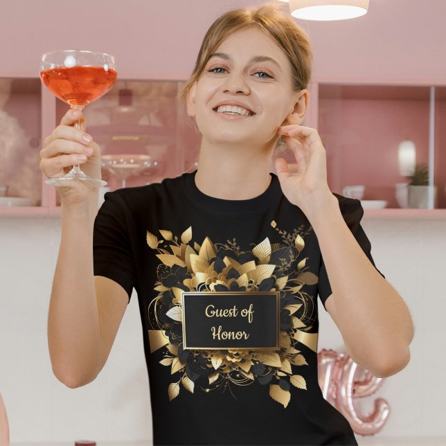 Personlig Elegant Guld Hedersgäst T Shirt (Skapare uppladdad)
