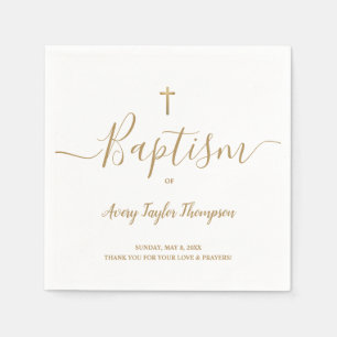 Personlig Elegant Guld Kor Baptism-skript Pappersservett