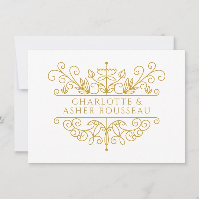 Personlig Elegant Guld par Anteckningskort (Framsida)