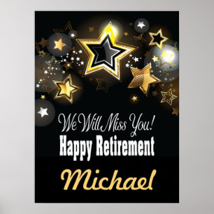 Personlig Elegant Guld Pensionering Poster