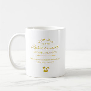 Personlig Elegant Guld Pensionssouvenir Kaffemugg