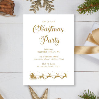 Personlig Elegant Guld Vitjul Party Inbjudningar